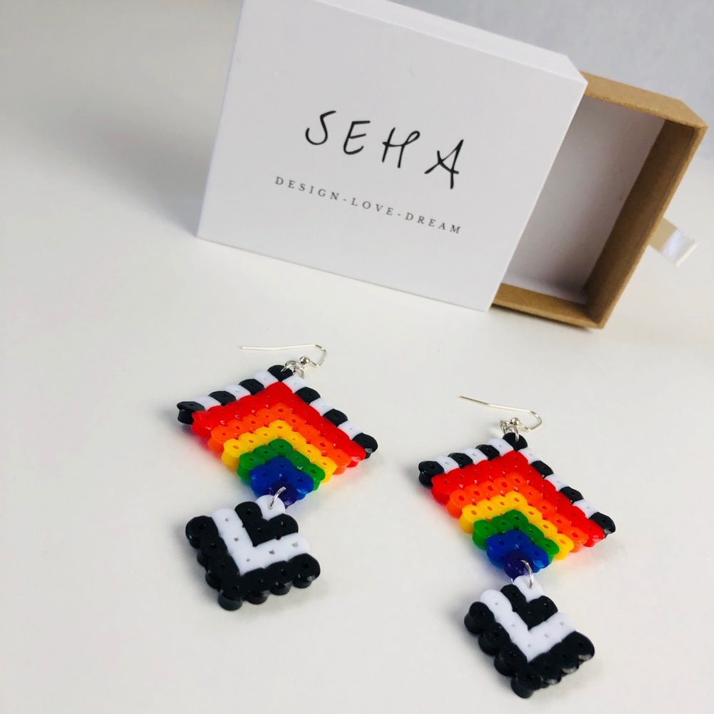 Super cute colorful handmade earrings